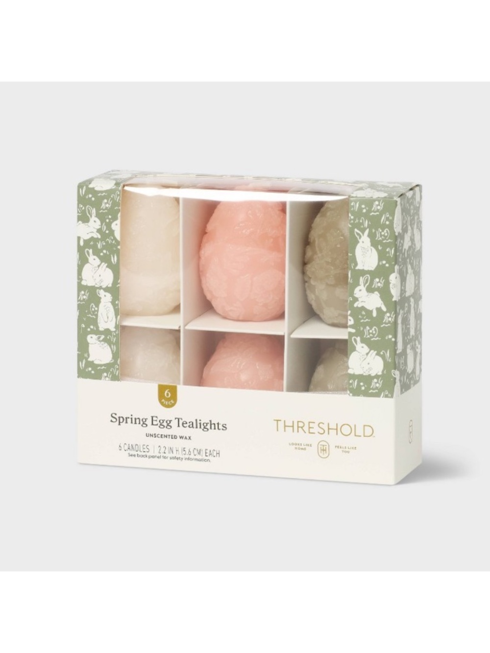 6pc nwt Easter Egg Figural Tealight Candle Set - Threshold